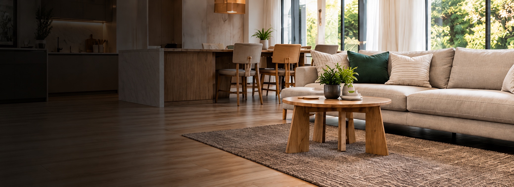 Modern living room flooring in Toorak