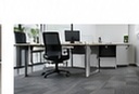 Modular carpet tiles in a commercial interior