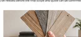 Flooring samples in different colours and finishes